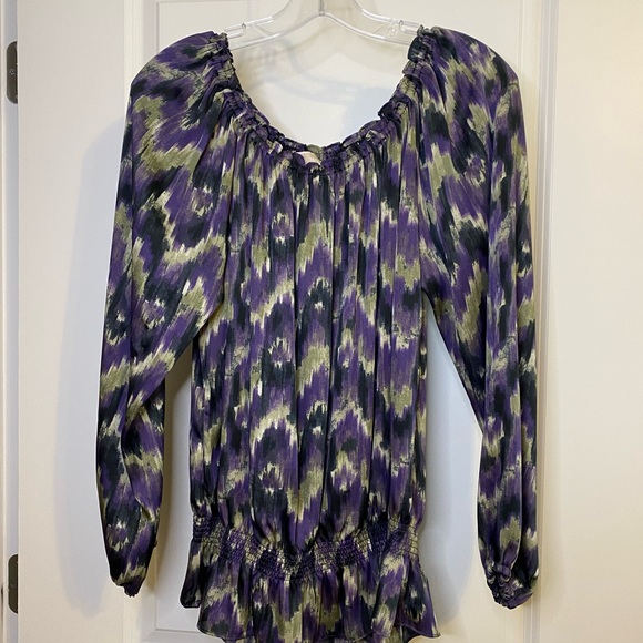MICHAEL Michael Kors silky multicolor Peplum blouse - Picture 3 of 8